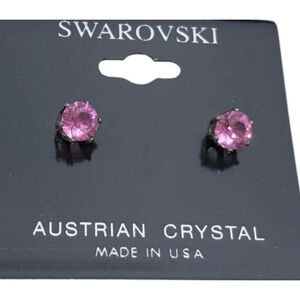 Swarovski Pink Crystal Stud Earrings Brand New on Card 2194